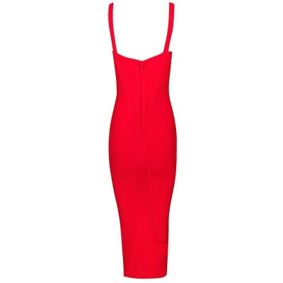 'Ada' red midi bandage dress